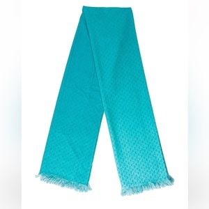 JIMMY CHOO Aqua Blue JC Monogram Print Cotton Beach TOWEL Terry 70 x 36.75 inch
